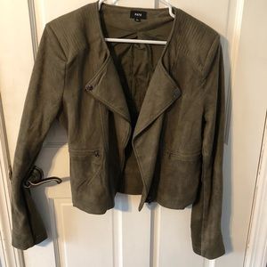 BRAND NEW Olive Green Suede Moto Jacket